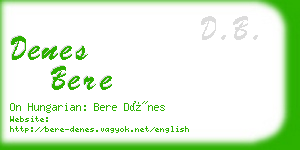 denes bere business card